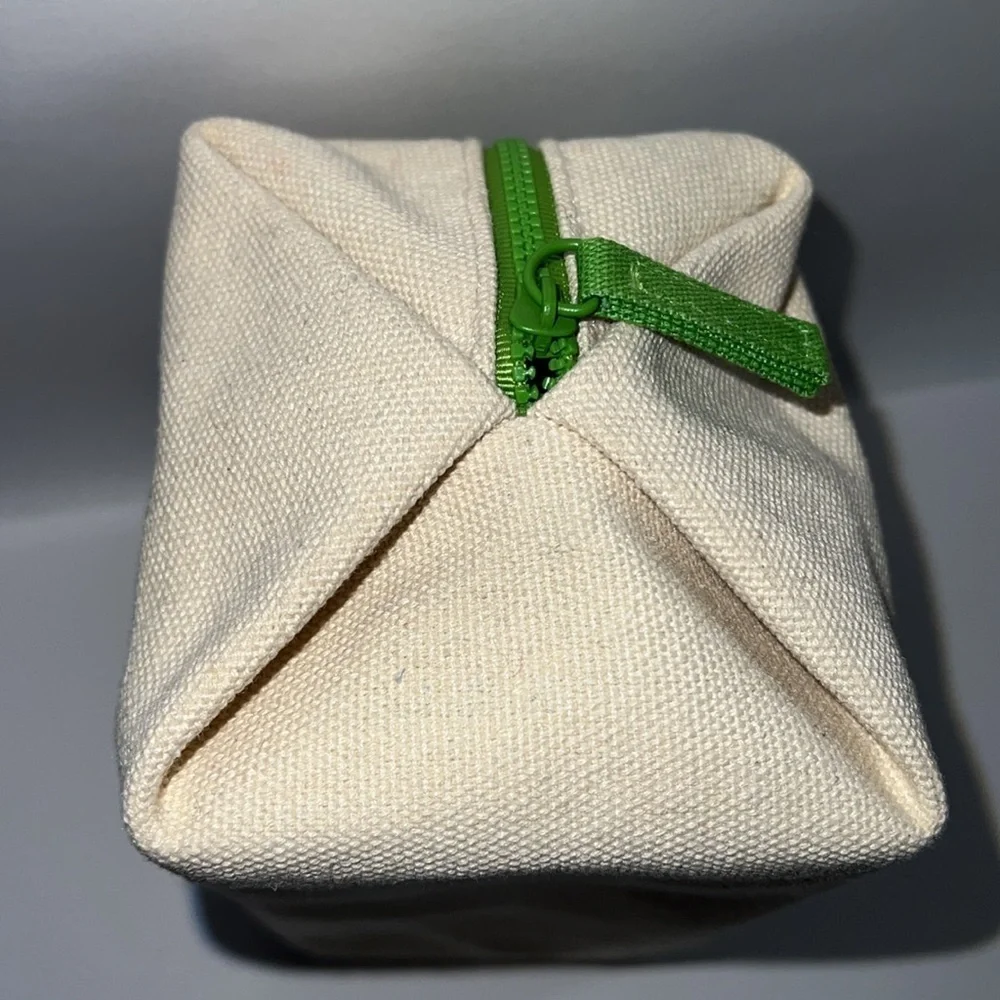 Origins Cosmetics Large Cream Zip Canvas Cosmetics Clutch Bag